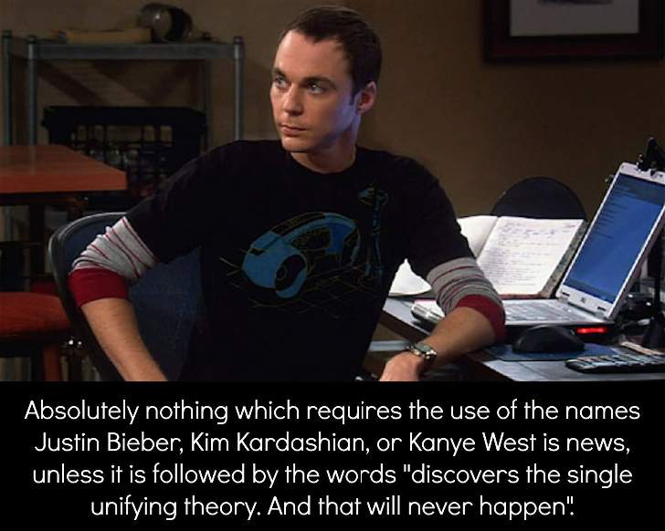 Absolutely nothing which requires the use of the names Justin Bieber, Kim Kardashian, or Kanye West is news