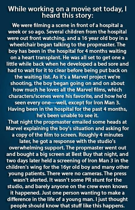 Iron Man 3 screening held for the young patients in hospital - Story you can't hear on the news