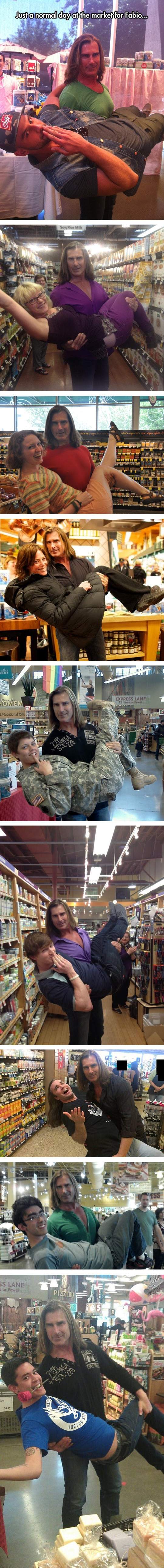 Just a normal day at the market for Fabio...