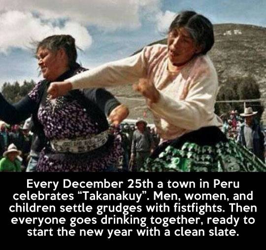 Takanakuy - 25th December Town in Peru settle grudges with fistfights