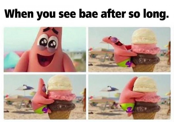 When you see bae after so long.