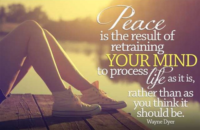 Wayne W. Dyer - Peace is the result of retraining your mind...