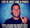 Life is like a penis, simple, soft, straight, relaxed, and...